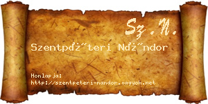 Szentpéteri Nándor névjegykártya