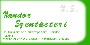 nandor szentpeteri business card