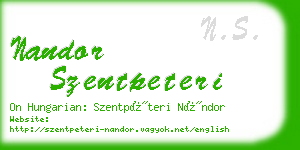 nandor szentpeteri business card